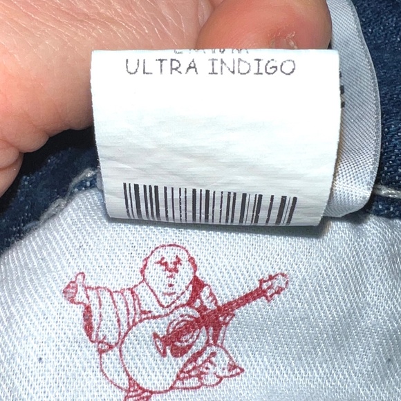 🚫SOLD! 👖|•TRUE RELIGION•| Straight Flap Natural Big T Jeans 38x33👖 - Picture 12 of 14